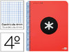 Cuaderno Antartik en tamaño Cuarto y cuadricula de 4 mm. color rojo