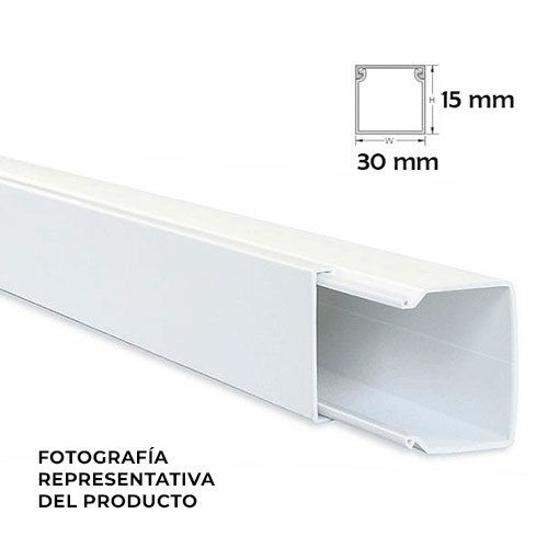 Minicanal de 2 metros em Branco de 30x15 mm