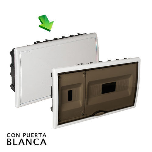 Quadro elétrico embutido de 12 elementos. + ICP com porta branca | SOLERA 8680