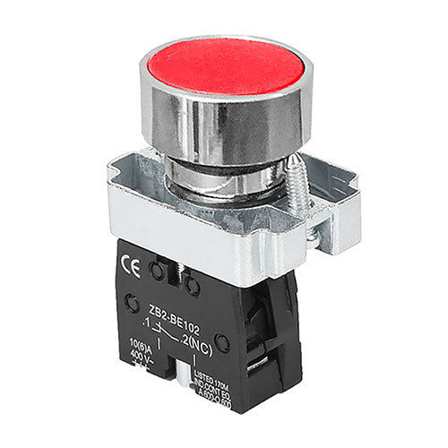 Botão de pressão com retorno vermelho | 1 contato fechado (1NC)