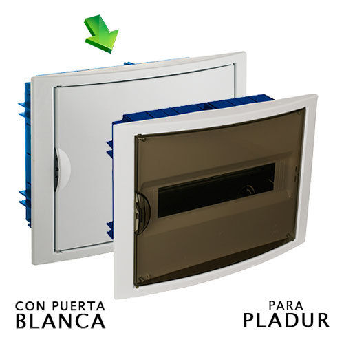 Recessed electrical panel for PLADUR of 14 elements with white door | SOLERA 5012HGW