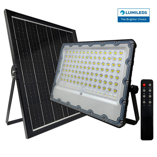 Projetor LED solar PRO 100W com painel de carregamento solar