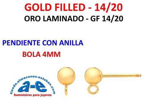GOLD FILLED PENDIENTE BOLA 5MM C/ANILLA