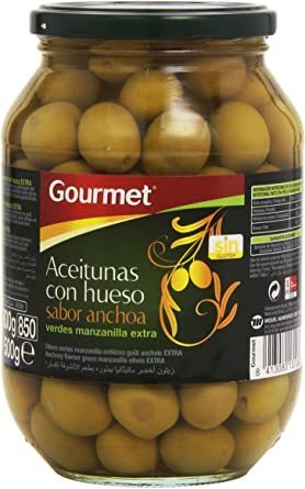 Olives Manzanilla gust anxova Gourmet 500g