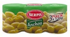 Aceitunas rellenas de anchoa Serpis 3 x 200g