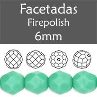 Cristal Checo - Facetada - 6mm - Green Turquoise (25 Uds.)