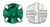 Cristal Checo Engastado - Extra Chaton Roses - ss30 - Emerald & Silver (6 Uds.)