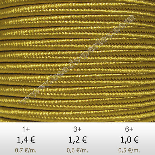 Textil - Soutache-Rayón - 3mm - Matte Gold (Oro Mate) (2 metros)