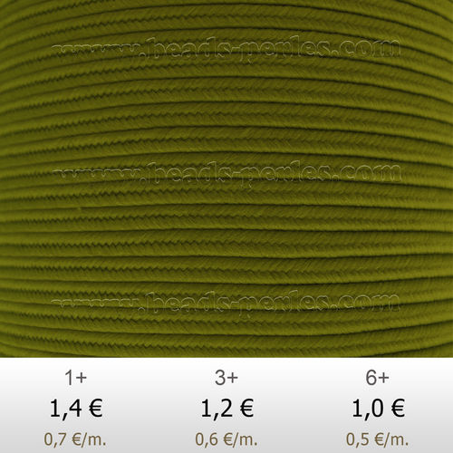 Textil - Soutache-Poliester - 3mm - Olivine (Verde Oliva) (2 metros)
