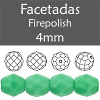 Cristal Checo - Facetada - 4mm - Opaque Green Turquoise (100 Uds.)