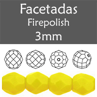 Cristal Checo - Facetada - 3mm - Opaque Yellow (100 Uds.)