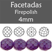 Cristal Checo - Facetada - 4mm - Snake Purple Lilac (100 Uds.)