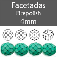 Cristal Checo - Facetada - 4mm - Snake Grayed Jade (100 Uds.)