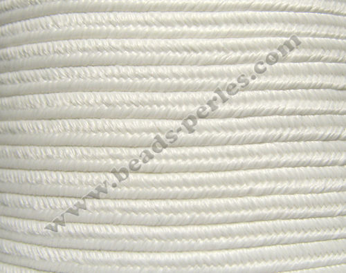 Textil - Soutache-Rayón - 3mm - Matte White (Blanco Mate) (50 metros)