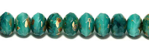 Cristal Checo - Gemstone Donut - 5x8 mm - Teal Dreams Picasso (24 Uds.)