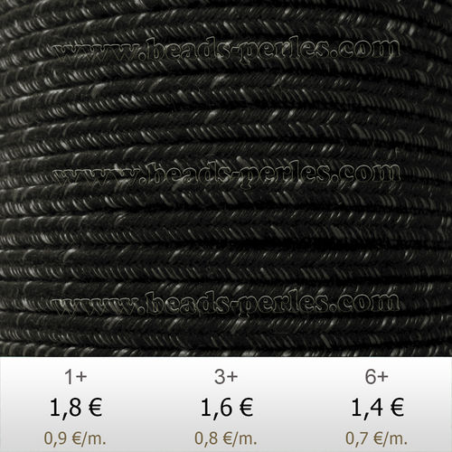 Textil - Soutache DENIM-JEANS - 3mm - Black Range (2 metros)