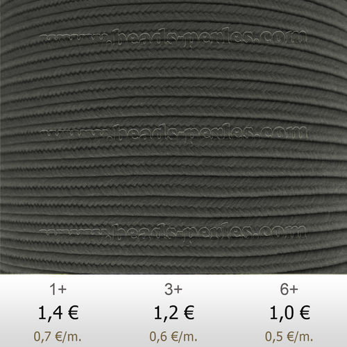 Textil - Soutache-Poliéster - 3mm - Davy's Grey (2 metros)