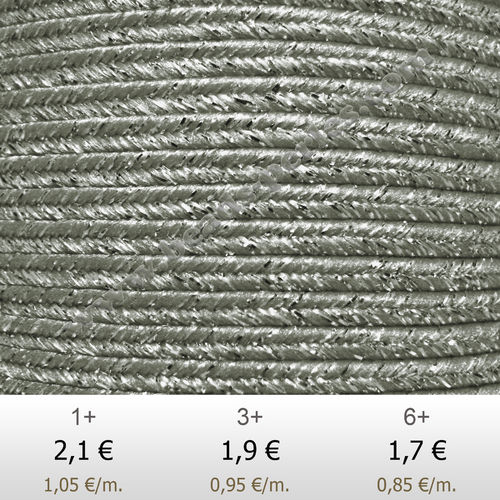 Textil - Soutache METALLICUM - 3mm - Argentum Gunmetal (Acero Argentum) (2 metros)