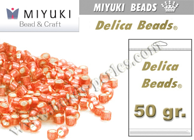 Miyuki - Delica - 11/0 - Silver-Lined Frosted Light Cranberry (50 gr.)