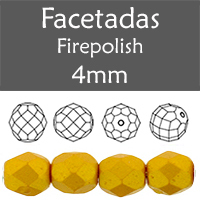 Cristal Checo - Facetada - 4mm - Gold Shine Marigold (100 Uds.)