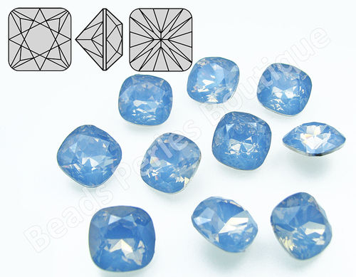 Cabuchón - Resina Pointback - Square 12x12 mm - Air Blue Opal (2 Uds.)