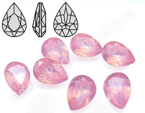 Cabuchón - Resina Pointback - Drop 13x18 mm - Rose Water Opal (2 Uds.)