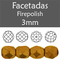 Cristal Checo - Facetada - 3mm - Saturated Metallic Flame (100 Uds.)