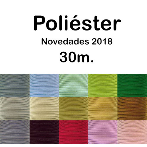 Textile - Soutache-Polyester - 3mm - ECHANTILLON 15 COULEURS (30 mètres)