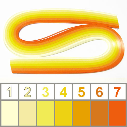 Quilling - Tiras de papel - 3mm - 7 colores / 140 tiras - Tonos naranjas (1 paquete)