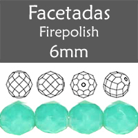 Cristal Checo - Facetada - 6mm - Opal Green Turquoise (25 Uds.)