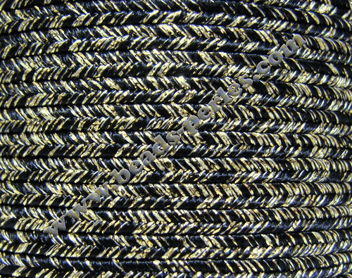 Textil - Soutache METALLICUM - 3mm - Aurum Black (Negro Aurum) (100 metros)