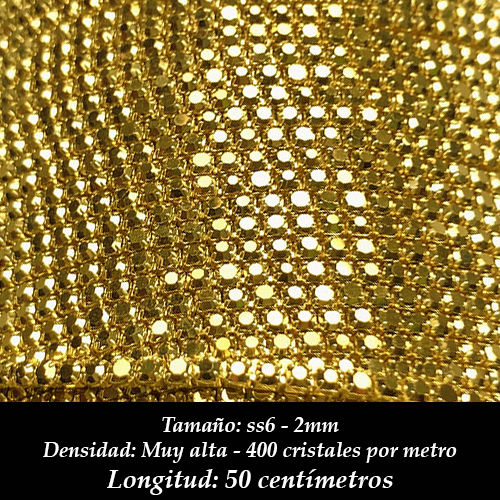 Cadena Cristal ss6 2mm - Gold (50 centímetros)