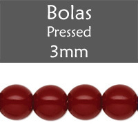 Cristal Checo - Bola - 3mm - Cranberry (100 Uds.)