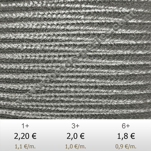 Textil - Soutache Metalizado - 3mm - Nickel (2 metros)