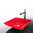 Lavabo cuadrado de medidas 44x44 h.12 cm. Modelo Pitagora 44 Línea Pitagora, acabado en rojo cerezas
