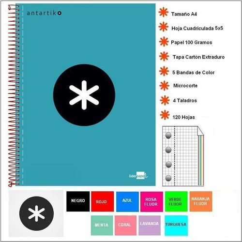 Cuadernos Antartik A4 Microperforados Cuadros.